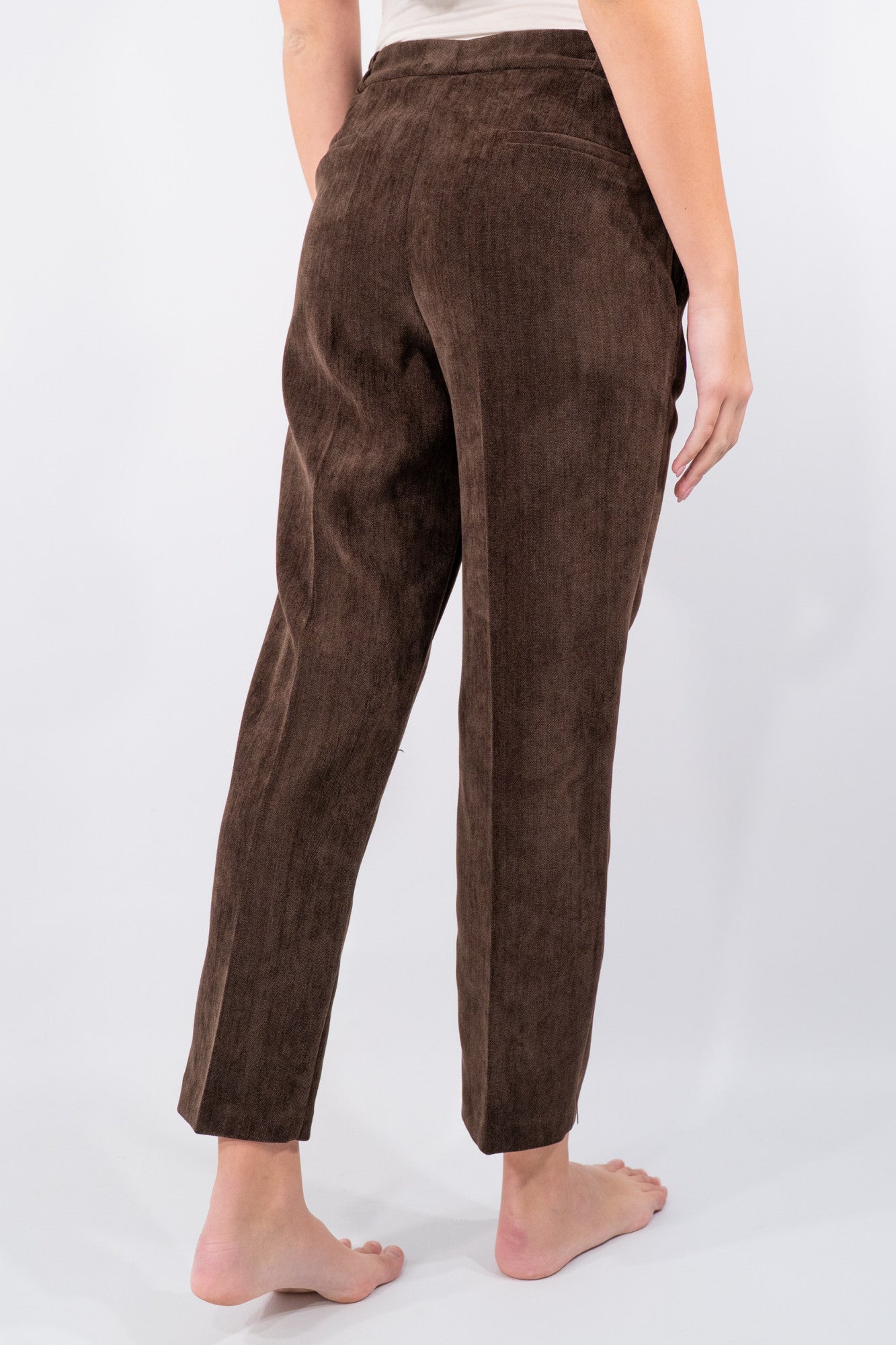 Pantalone sigaretta in tessuto semi velluto