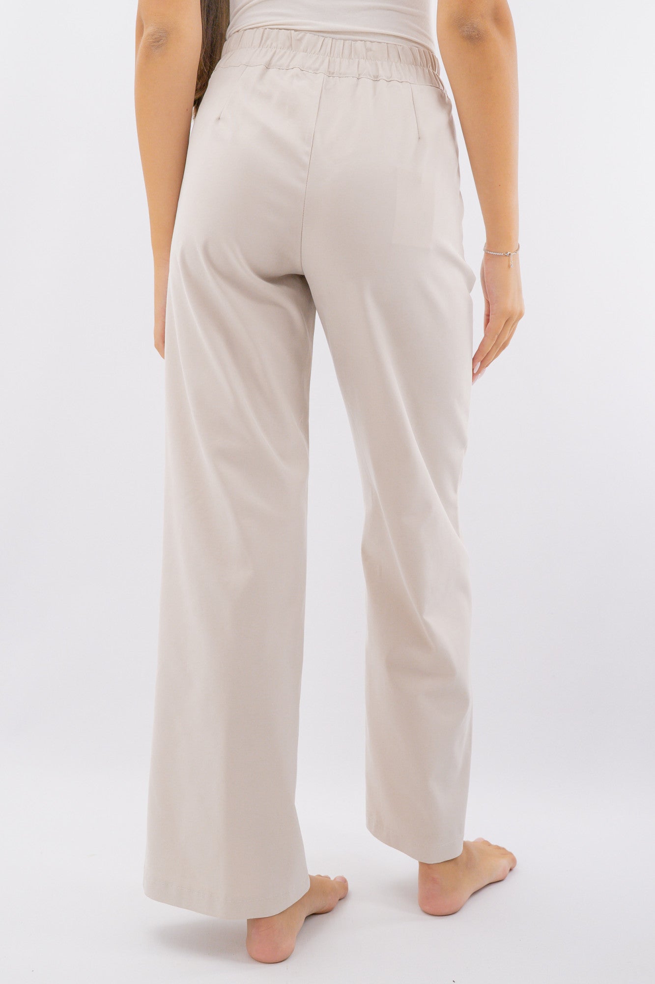 Pantalone palazzo in tessuto mano pesca soft
