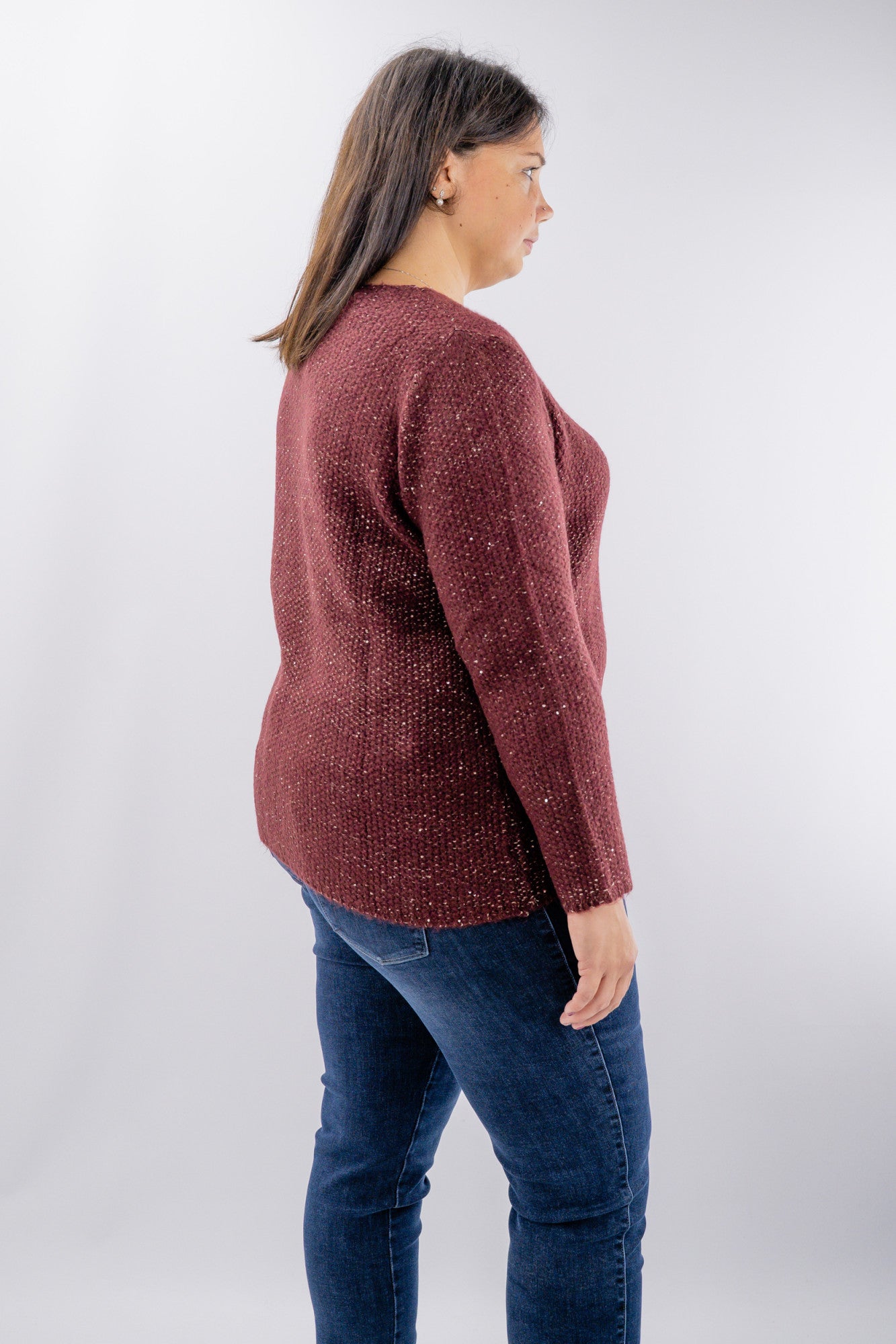 Maglione in tricot bouclé con punti luce