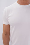 T-shirt girocollo in cotone elasticizzato