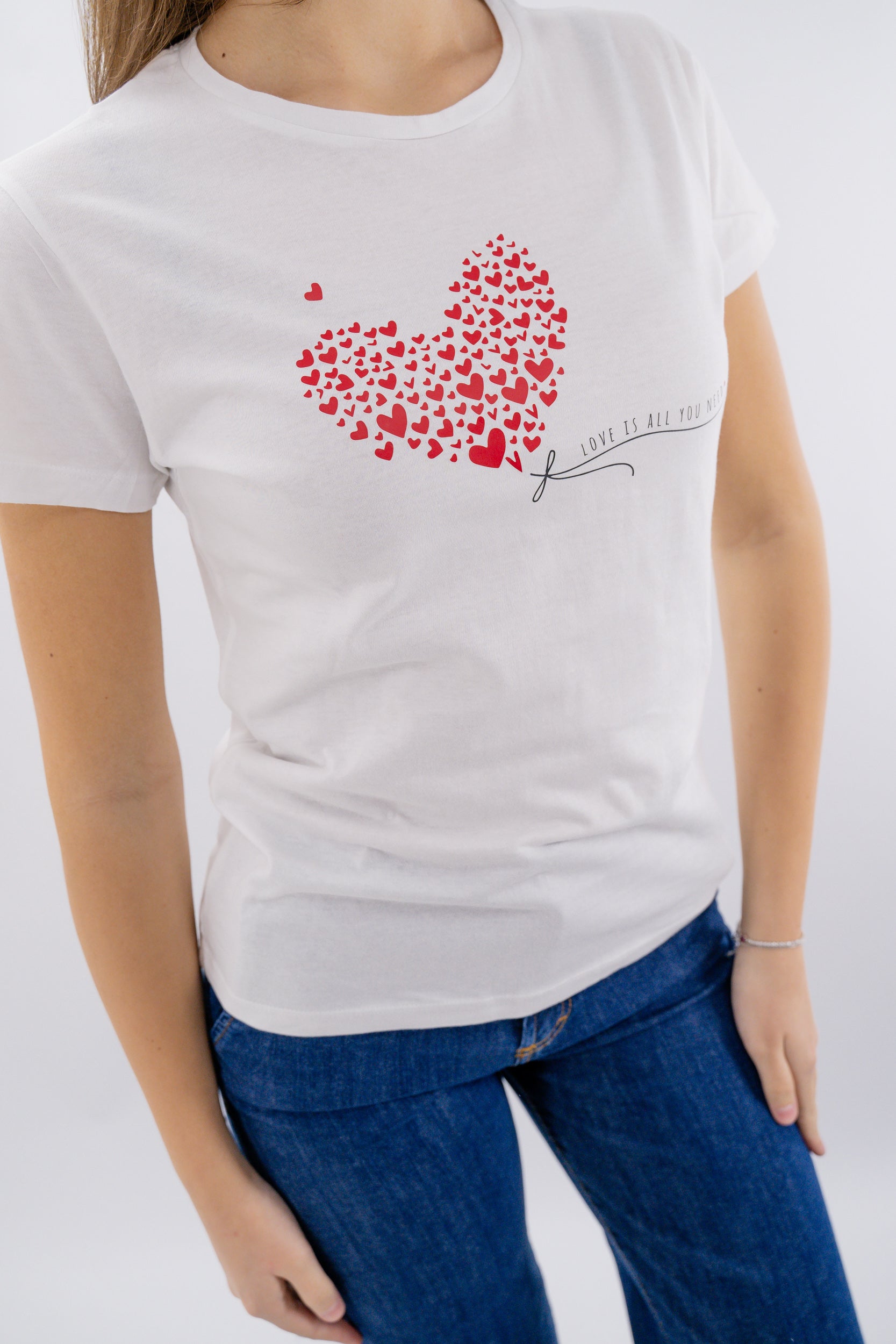 T-shirt con stampa cuore