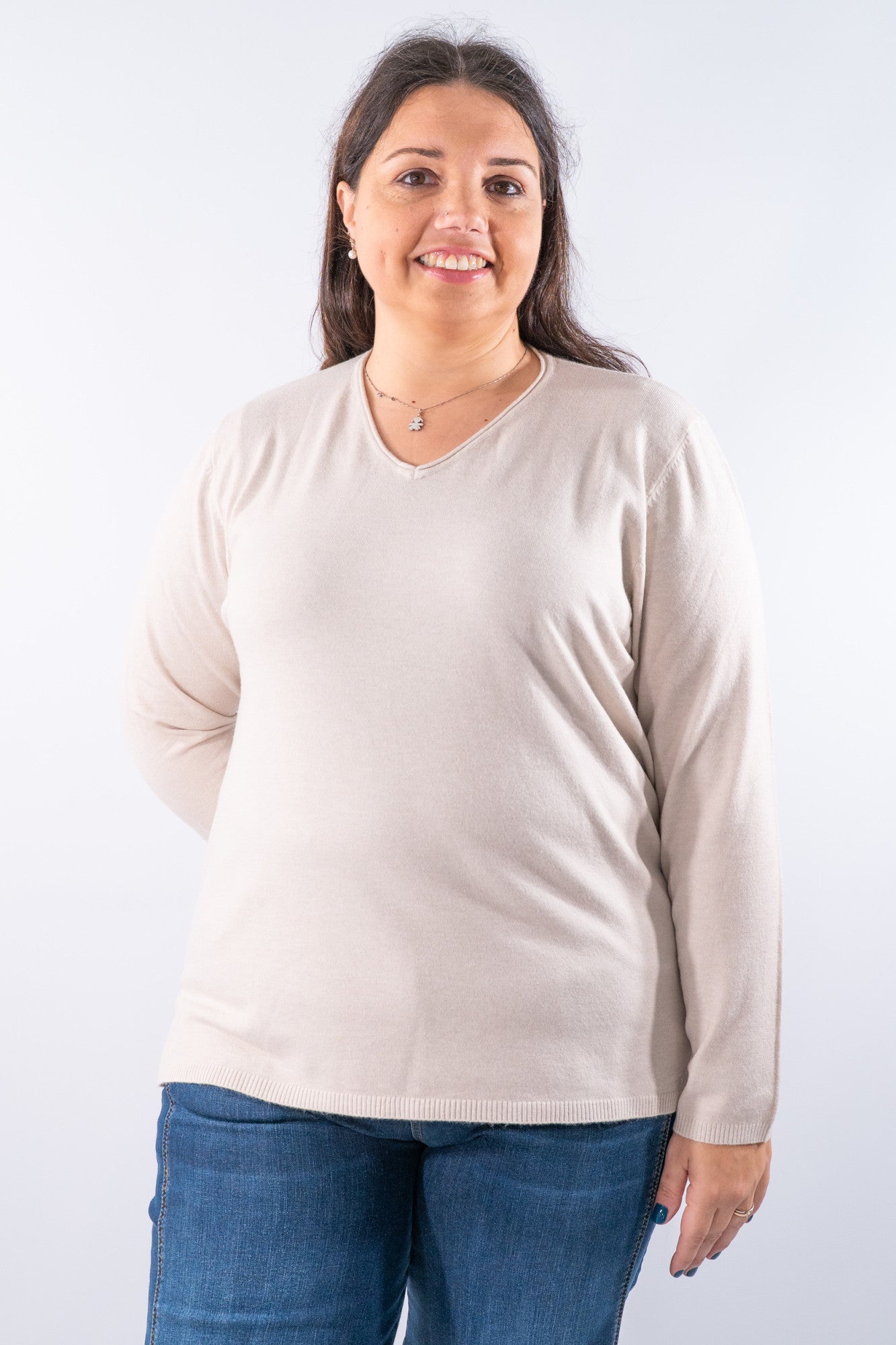 Maglia scollo a V con spacchi