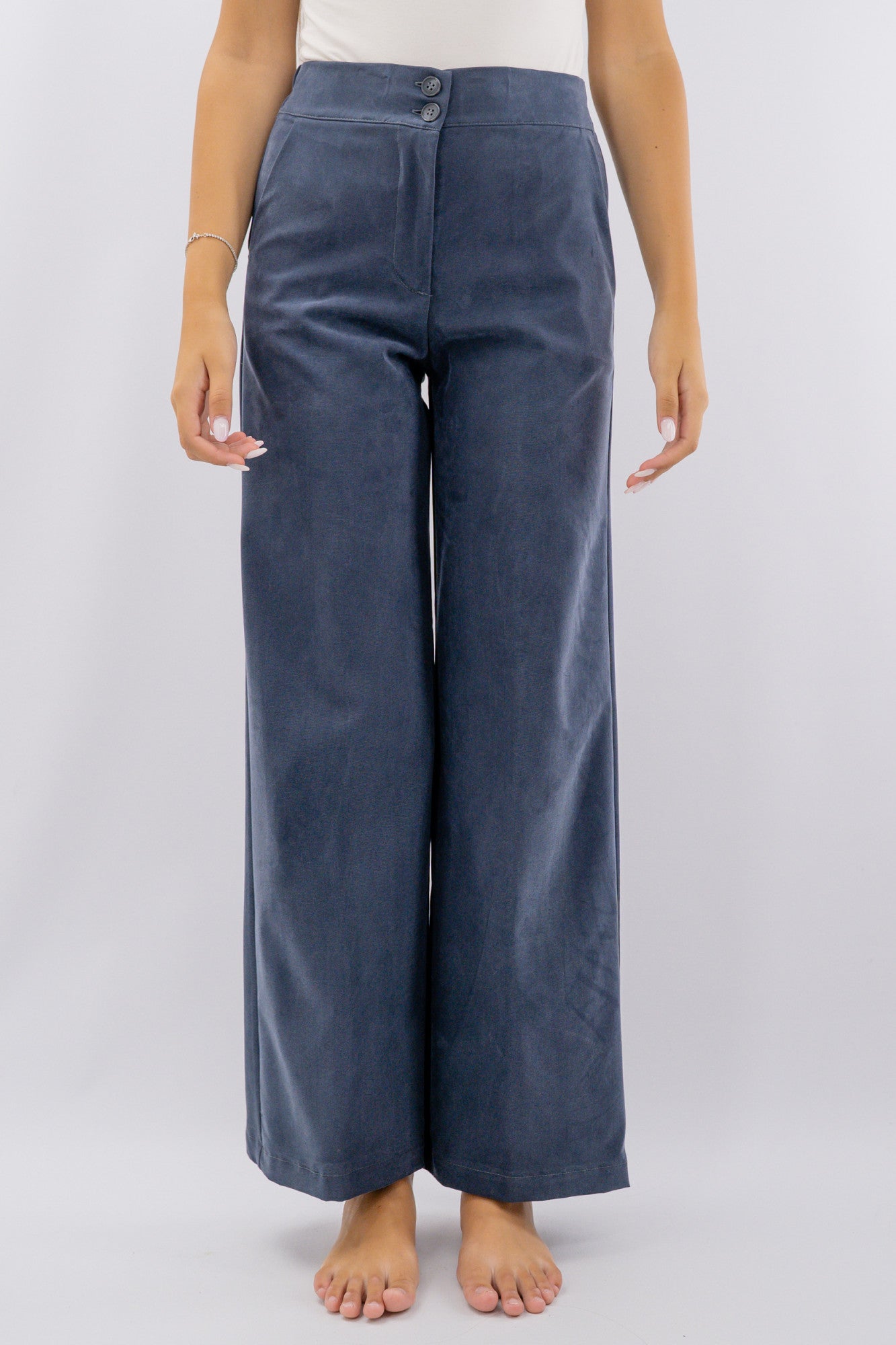 Pantalone palazzo in tessuto mano pesca soft