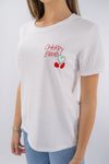 T-shirt con ricamo 'Cherry Bomb'