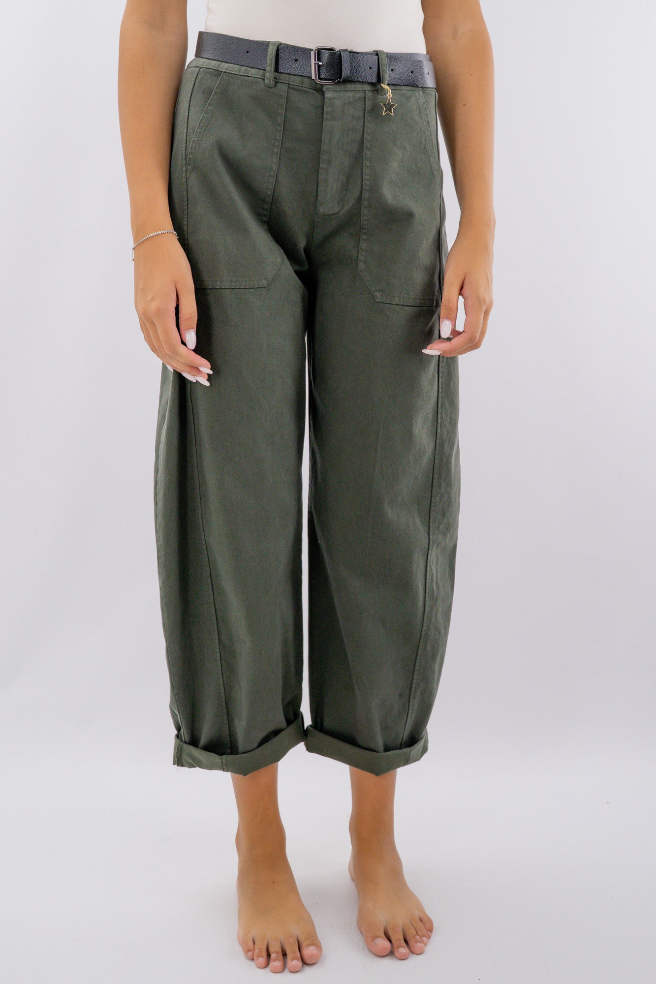 Pantalone ovetto con tasca marsupio