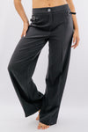 Pantalone palazzo sartoriale con fibbie laterali