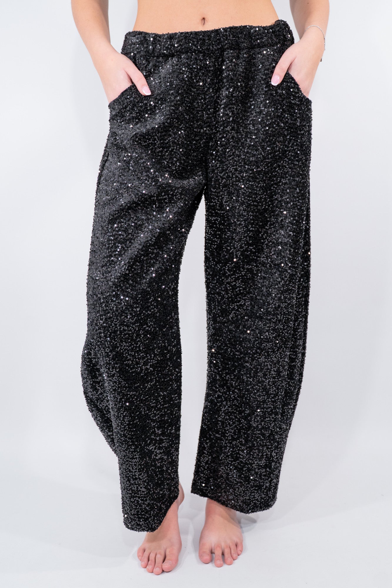 Pantalone ballon con pailettes