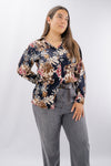 Camicia oversize in fantasia floreale all over