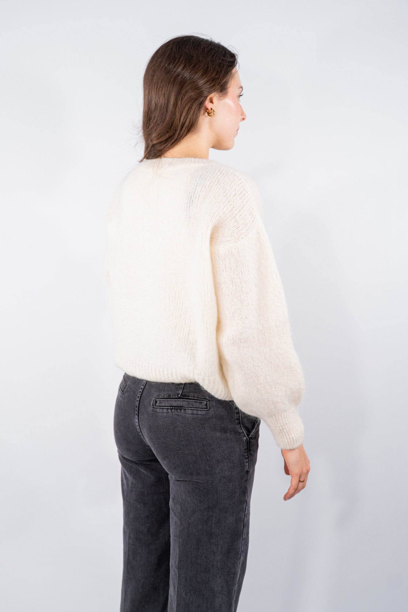 Maglione zip in filato soffice con lavorazione rasata