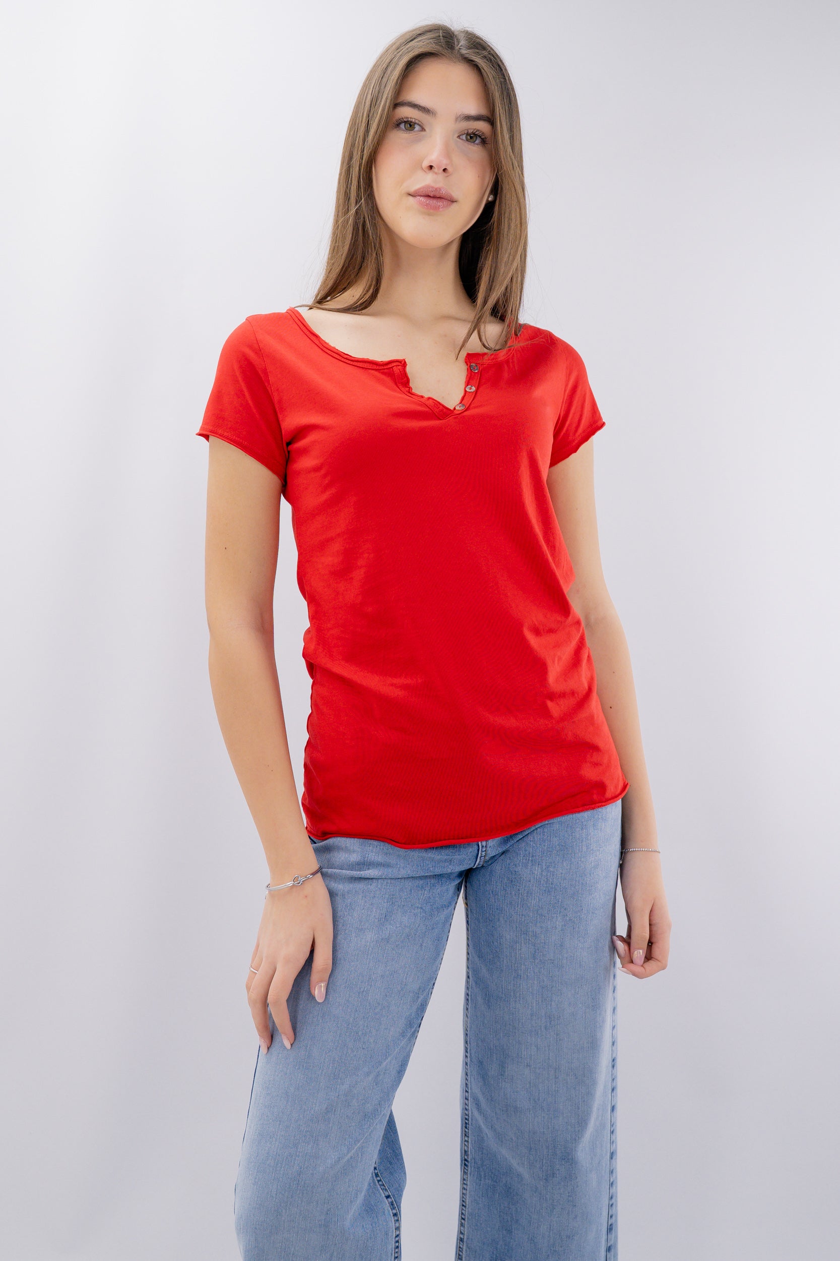 T-shirt Serafino in cotone