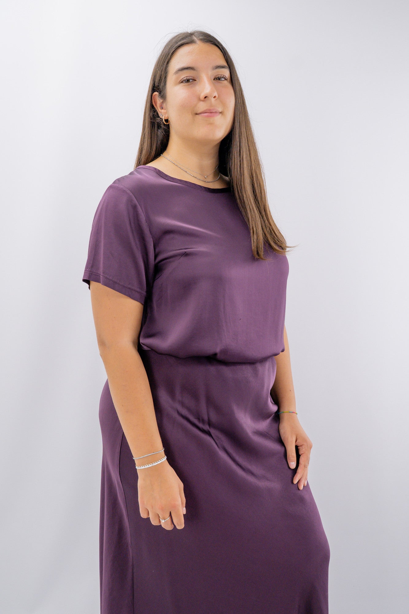 Blusa oversize in viscosa satinata