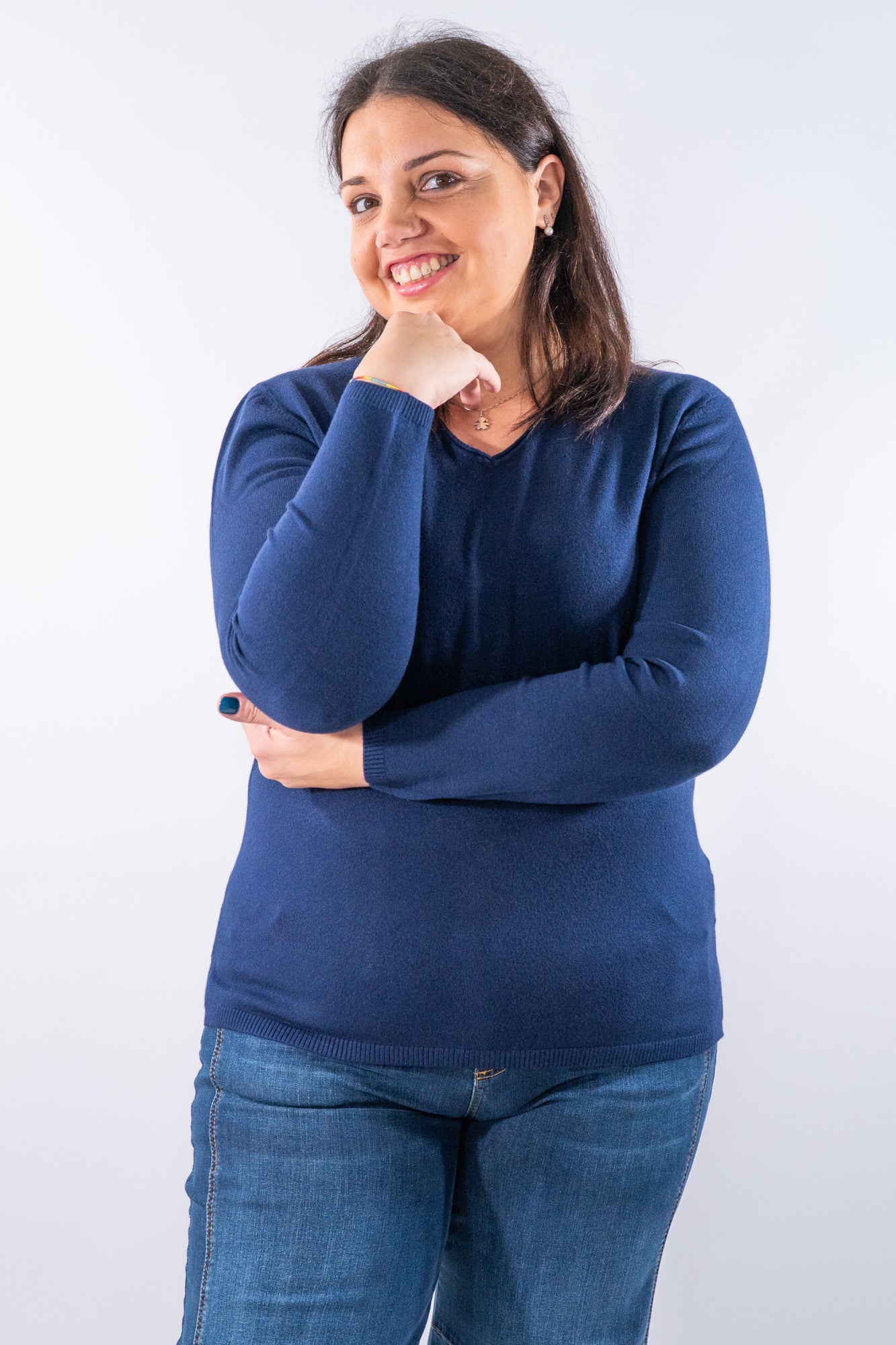 Maglia scollo a V con spacchi