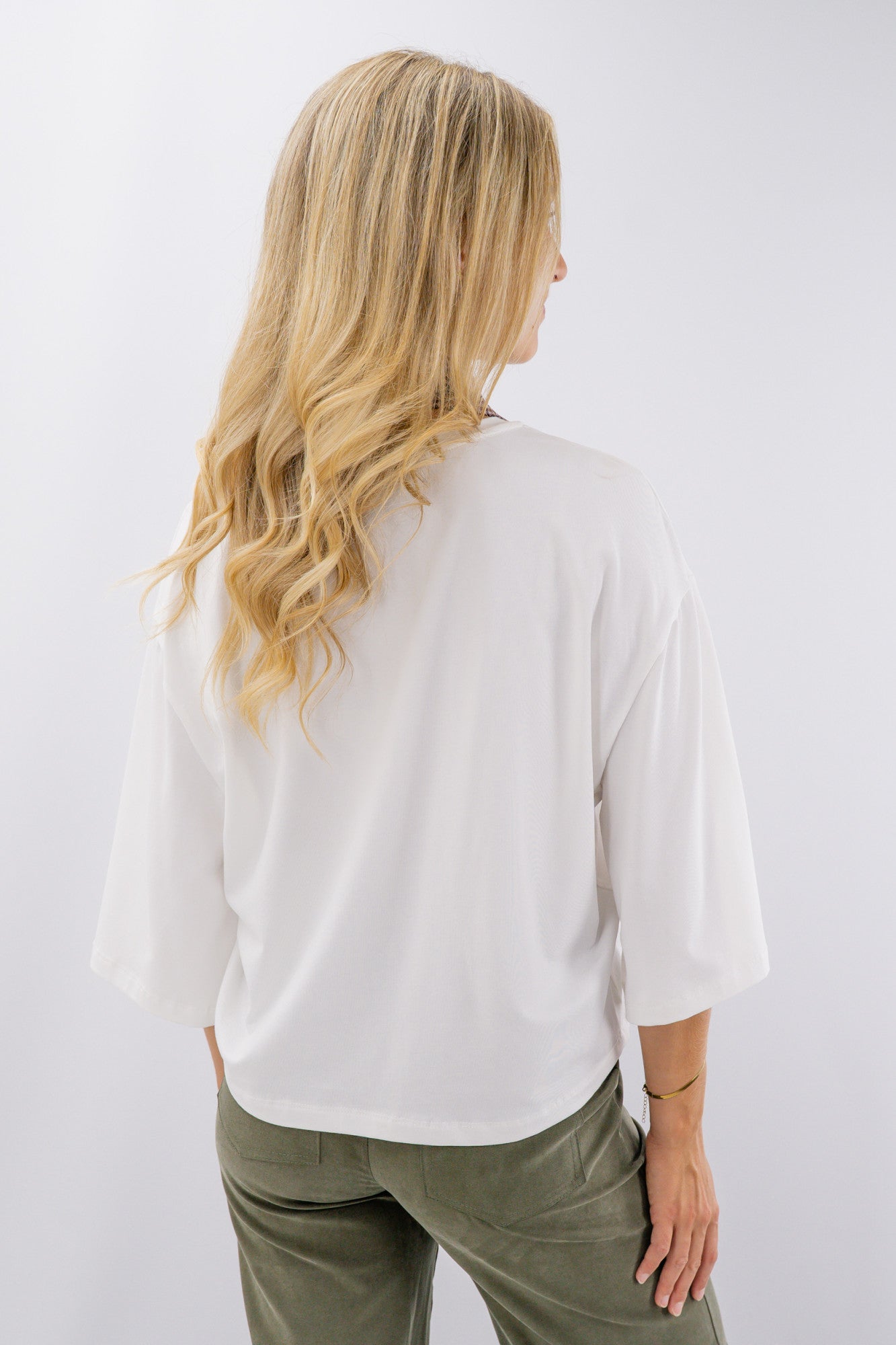 Maglia girocollo con collo in pied de poule removibile