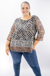 Blusa oversize con fantasia astratta