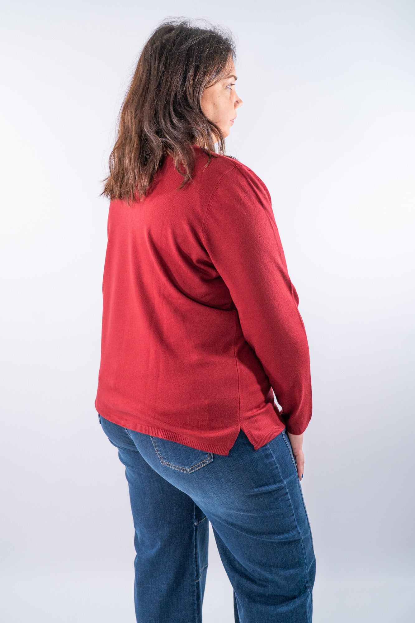 Maglia scollo a V con spacchi