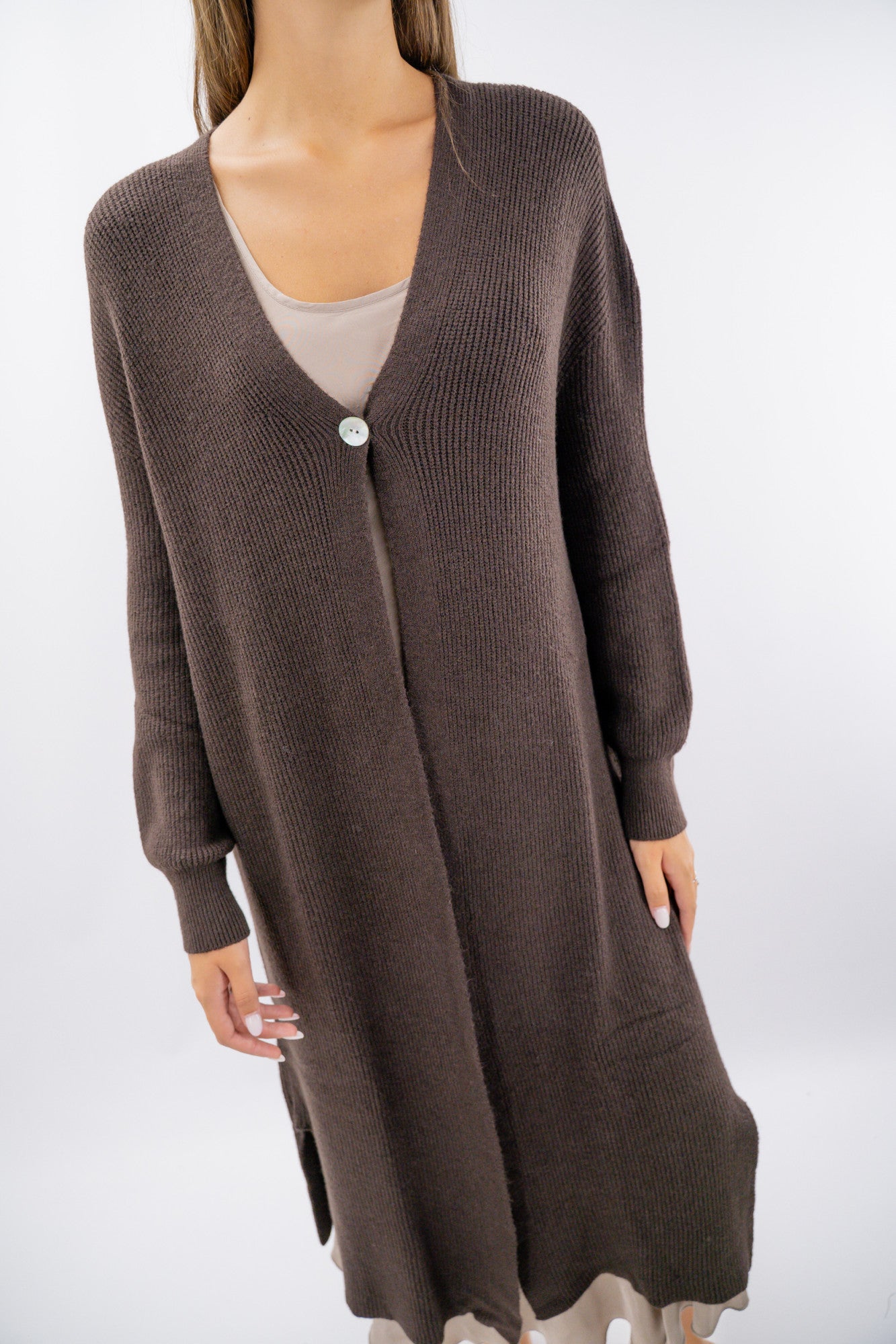 Cardigan lungo costa inglese