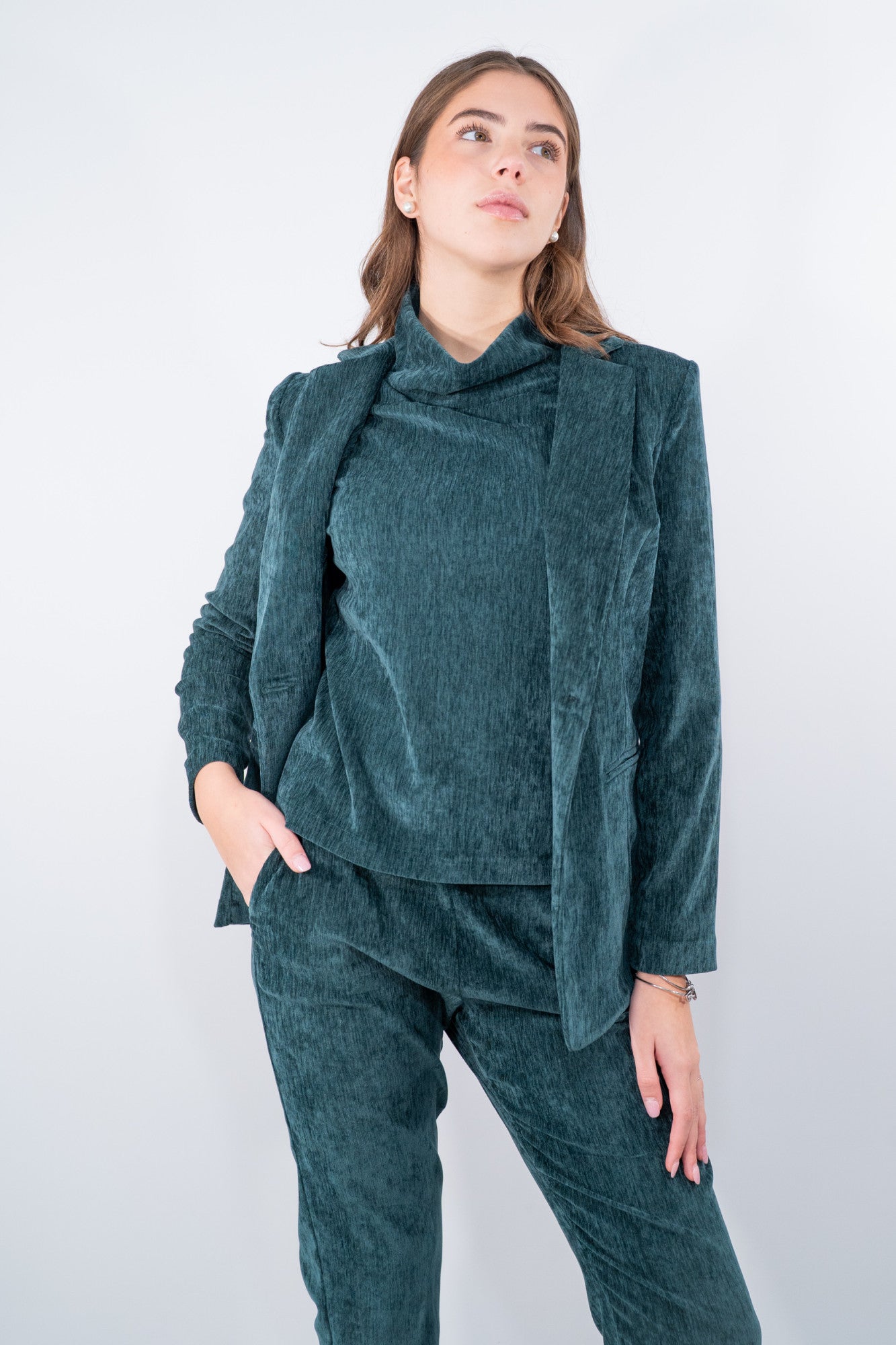 Blazer in effetto velluto