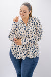 Camicia oversize con stampa a pois stilizzat
