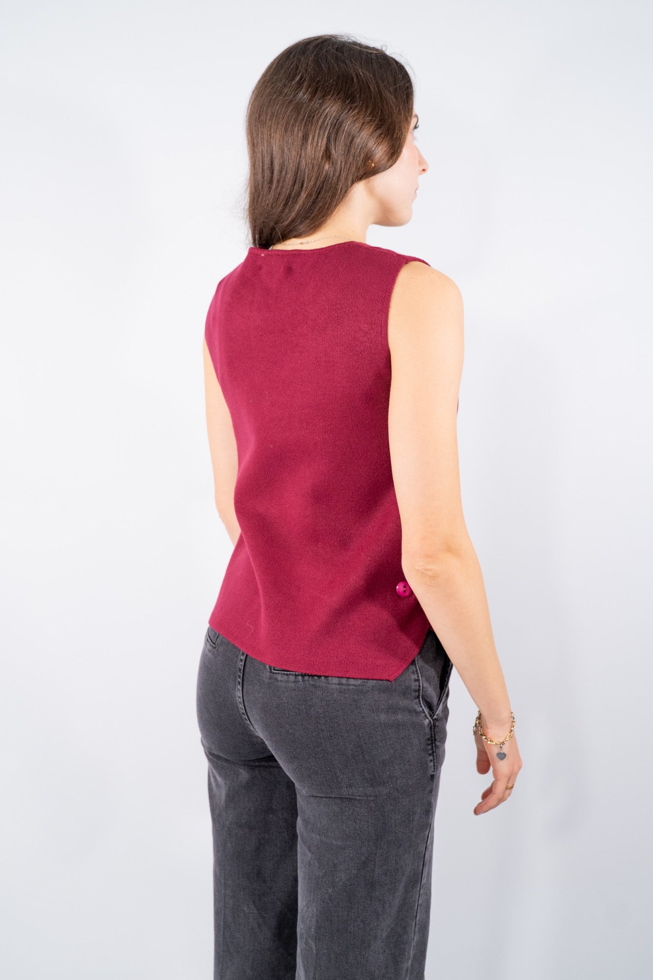 Gilet in maglia con bottoni laterali