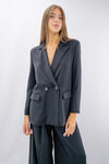 Blazer doppiopetto in tessuto fluido foderato