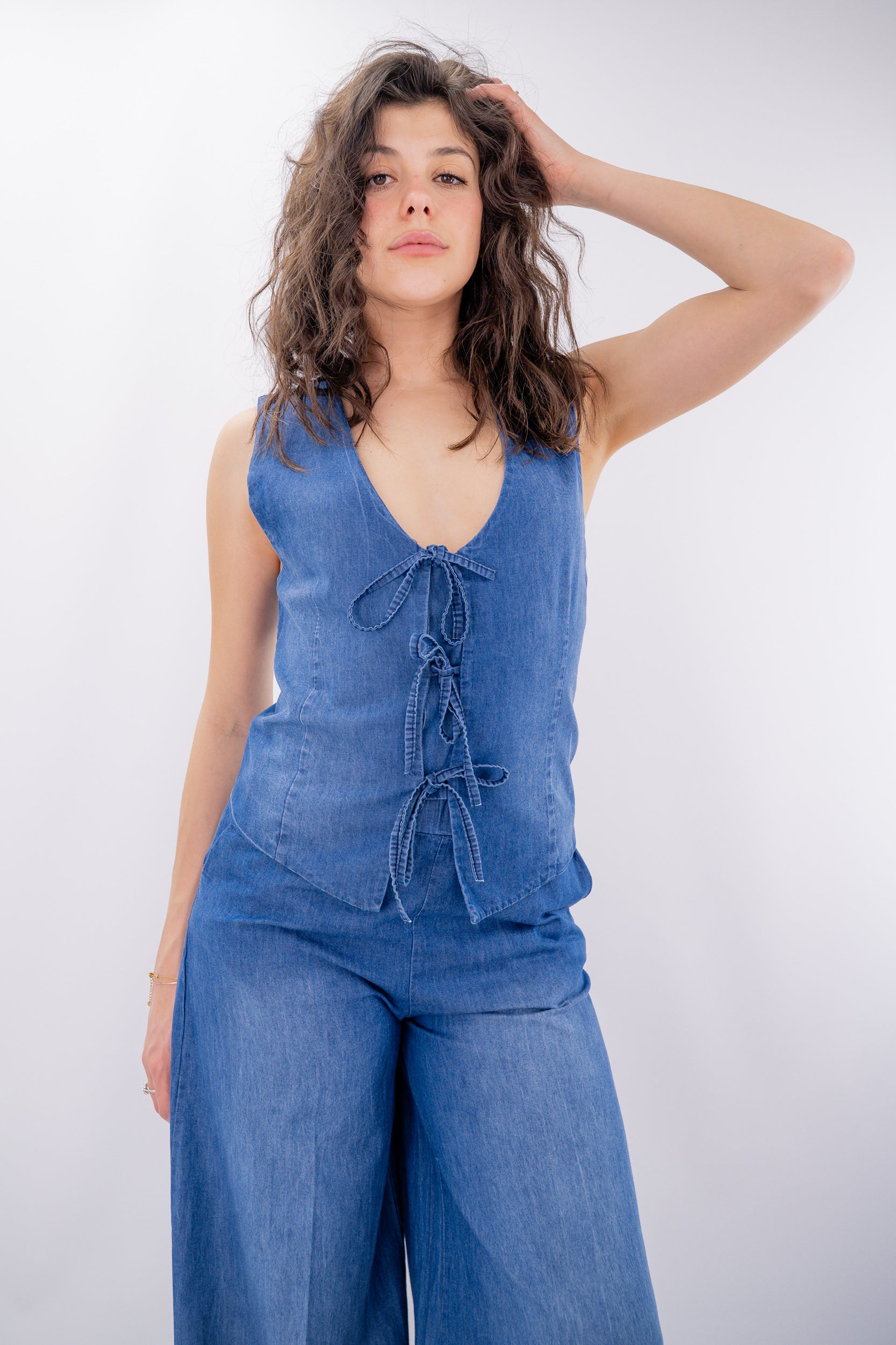 Gilet in chambray di jeans