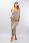 Slip dress in viscosa satinata