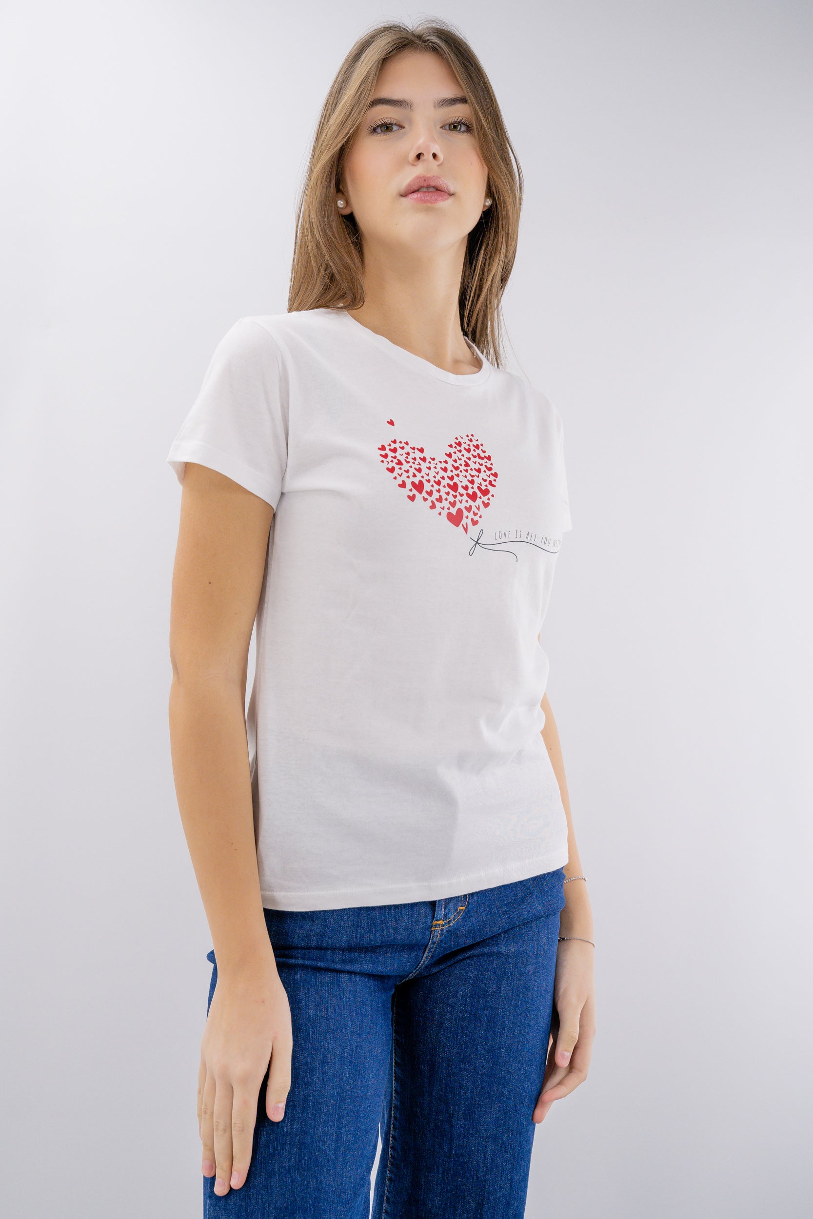 T-shirt con stampa cuore