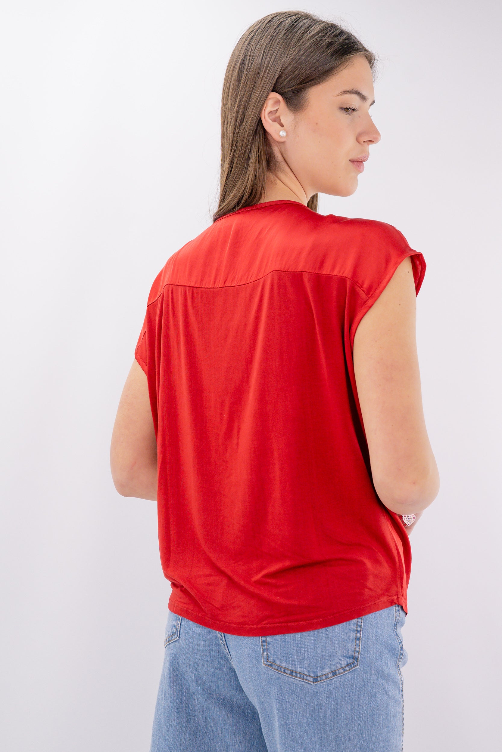 Blusa in viscosa satinata
