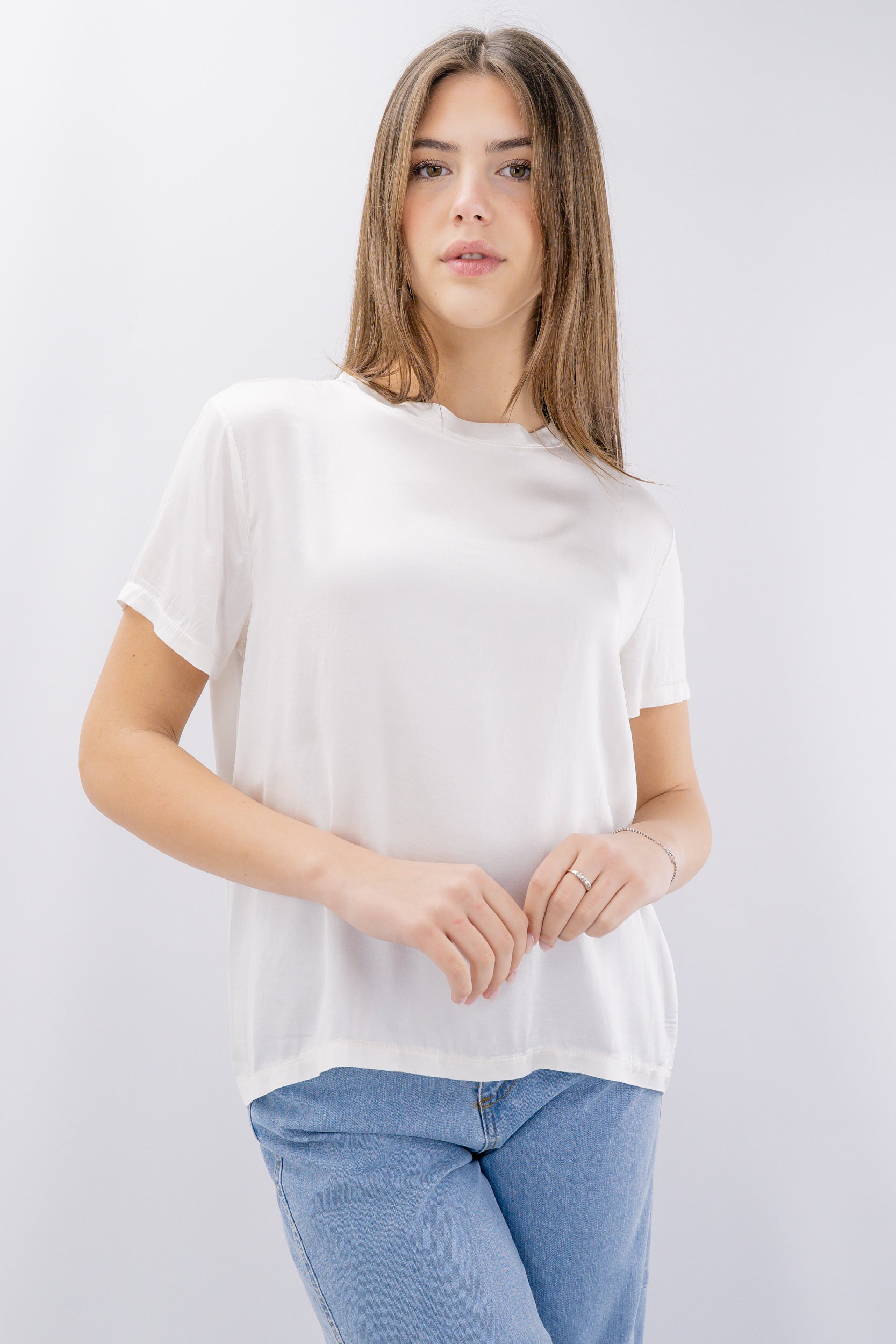 Blusa in raso di viscosa