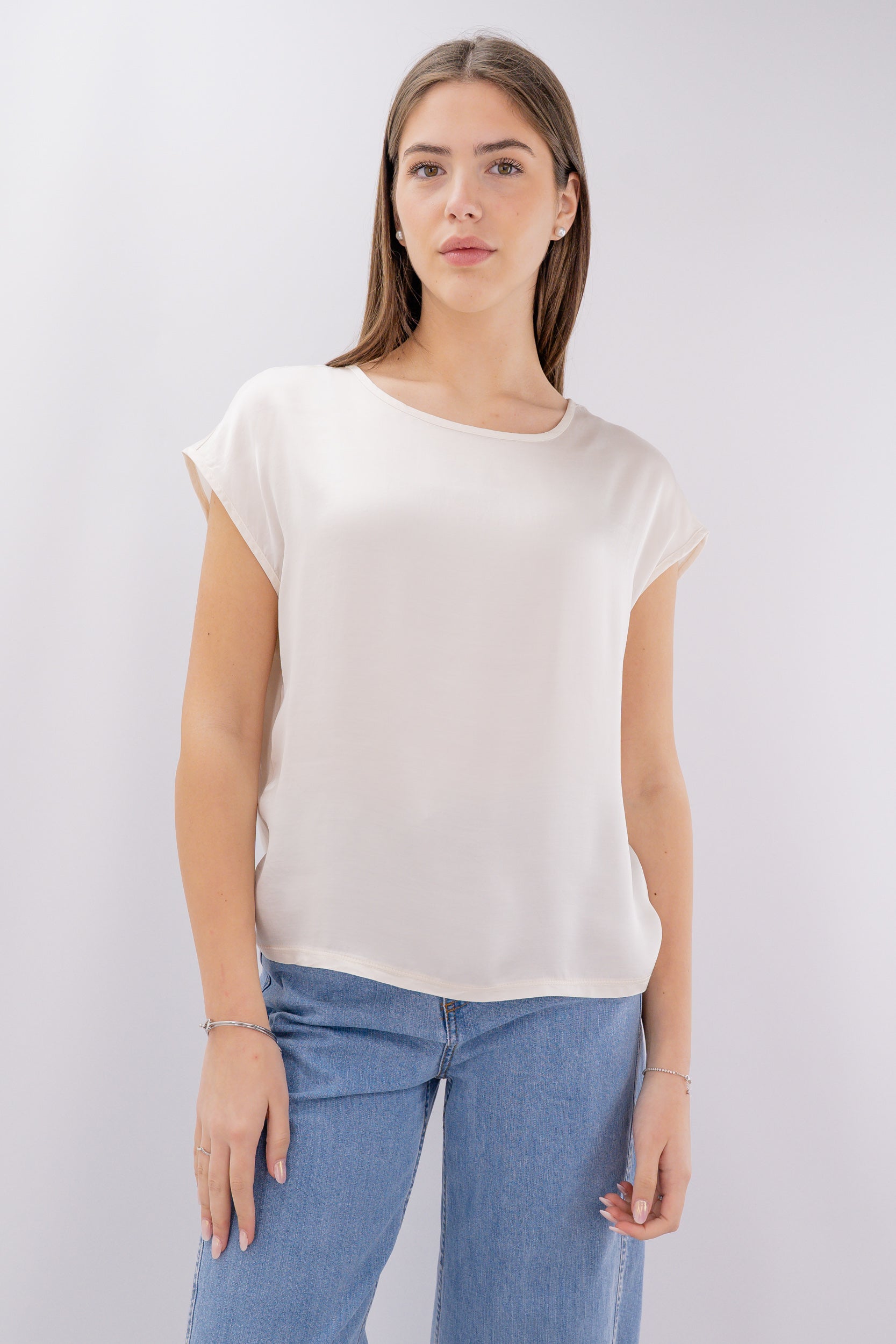 Blusa in viscosa satinata
