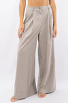 Pantalone palazzo in texture operata con pinces