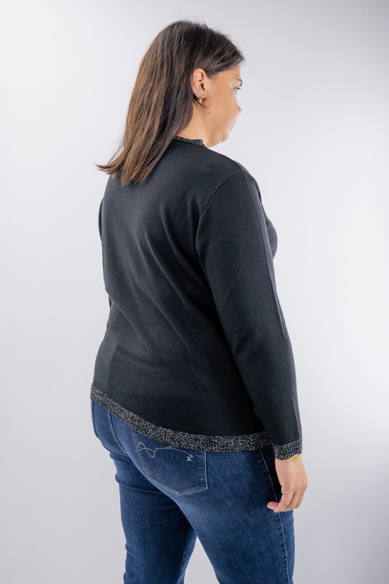 Maglia over con tasca e profili luminosi