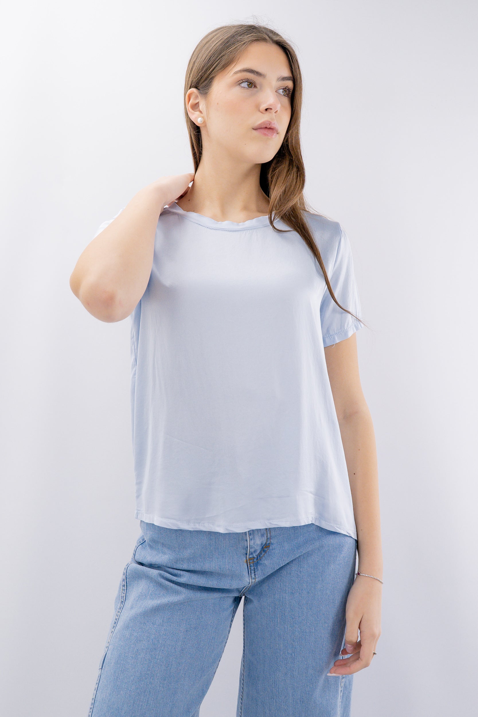 Blusa in raso di viscosa