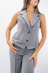 Gilet/panciotto monopetto con revers e tasche a filetto