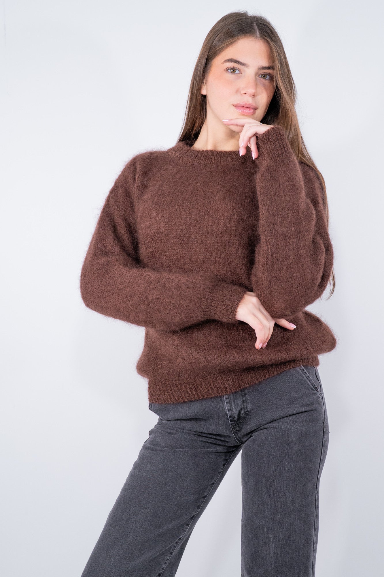 Girocollo in super kid mohair