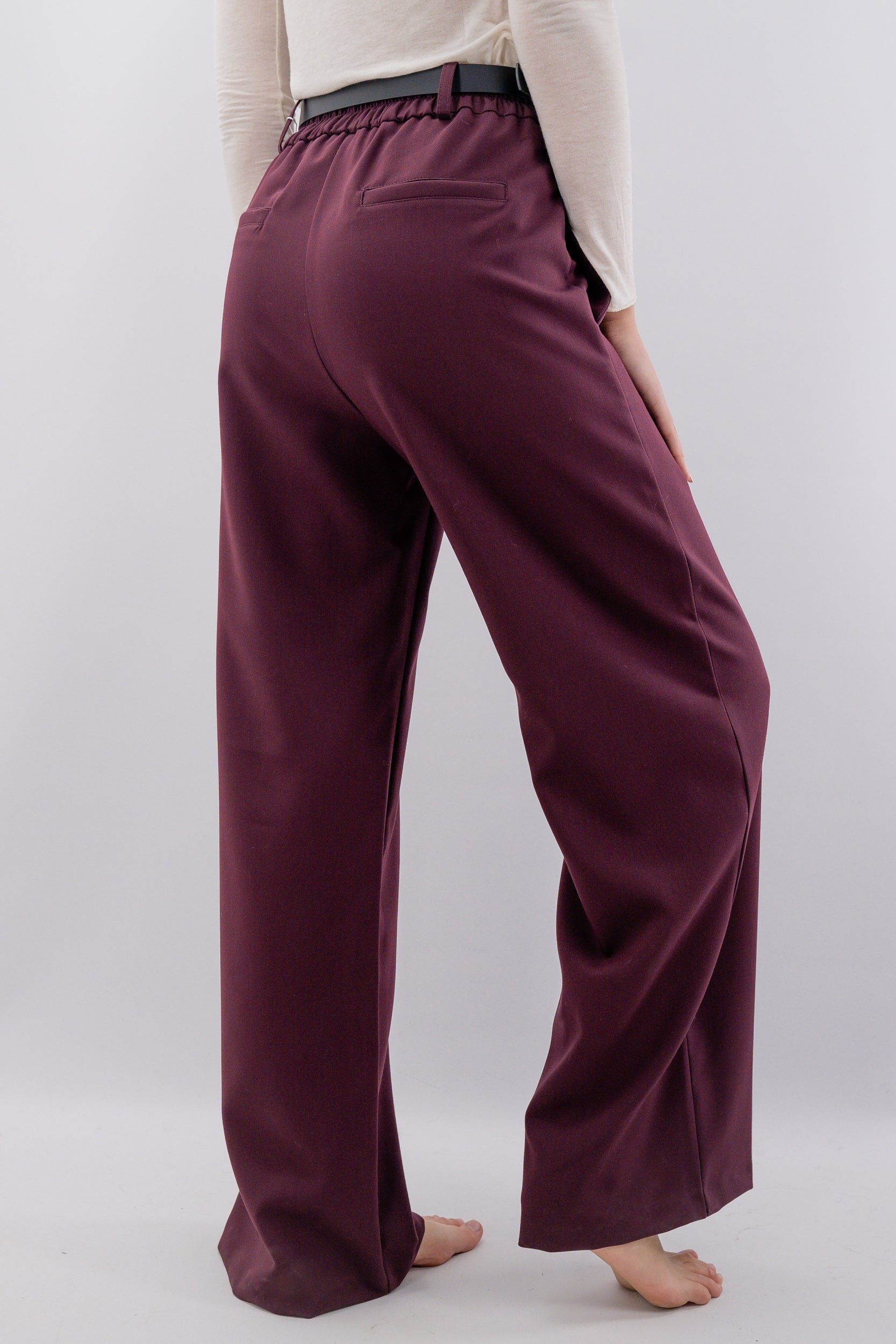 Pantalone palazzo fluido con elastico