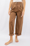 Pantalone a vita alta simil ovetto con pinces