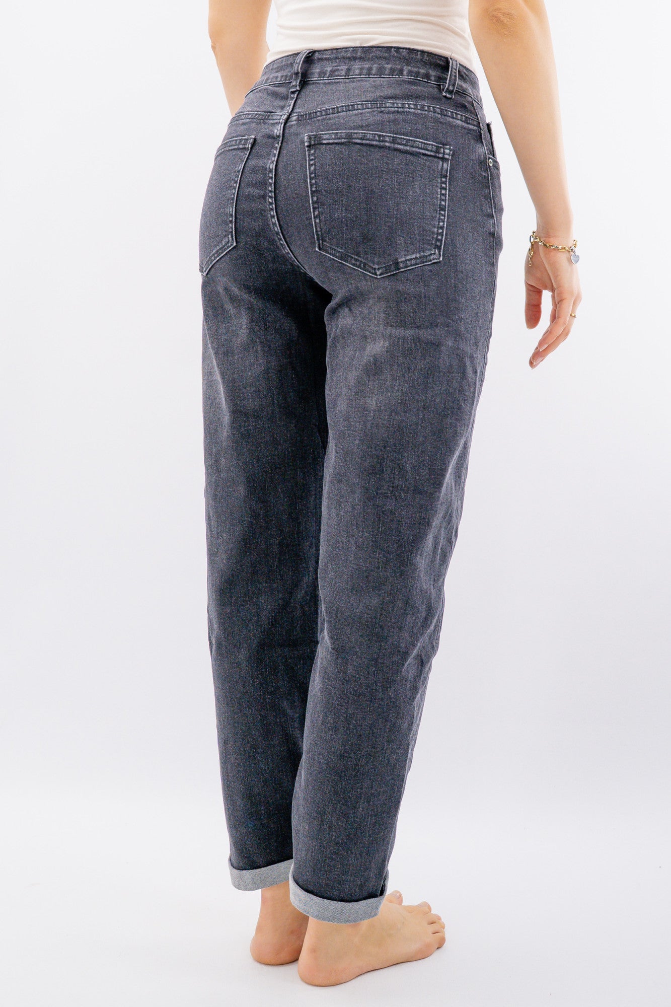 Jeans grigio scuro mom fit