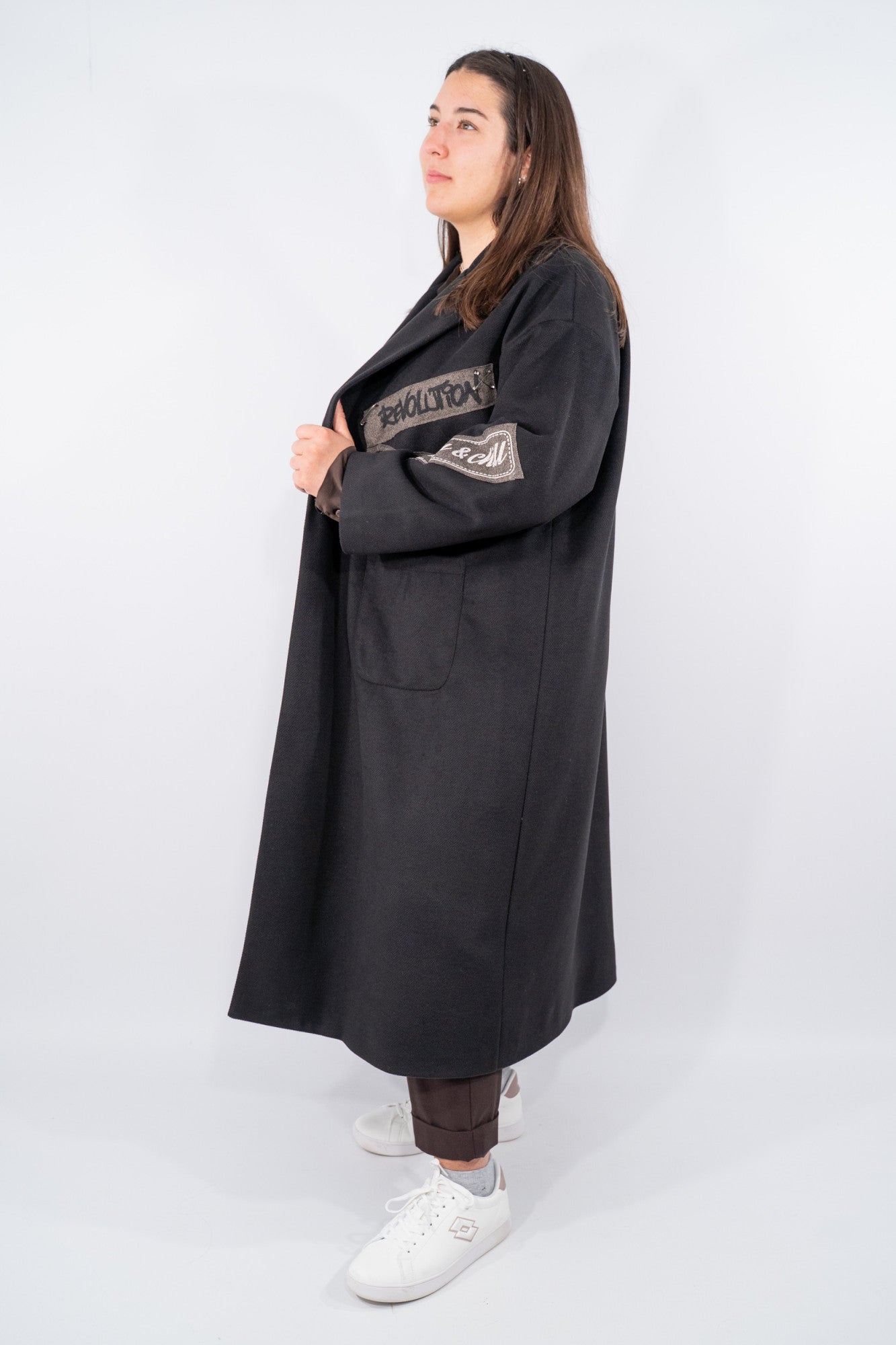 Cappotto over con dettagli stampati e maxi tasche applicate