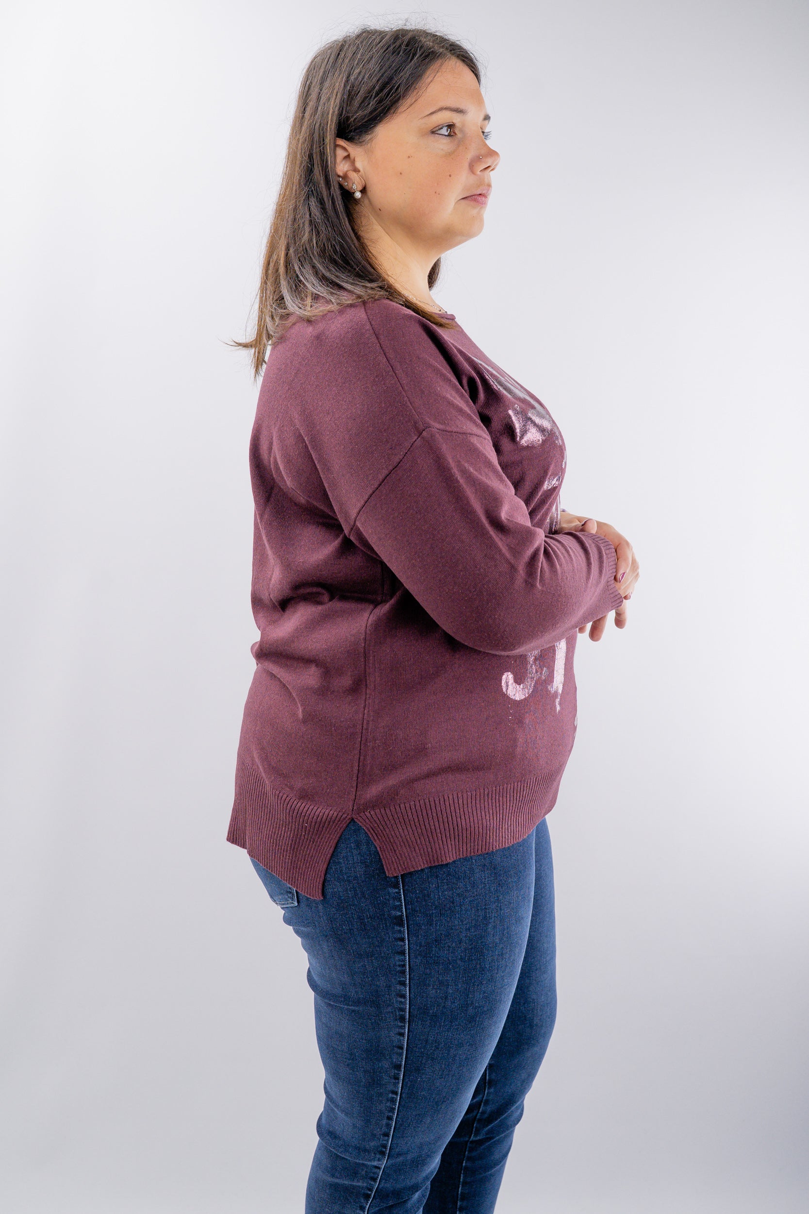 Maglia over con lettering laminato