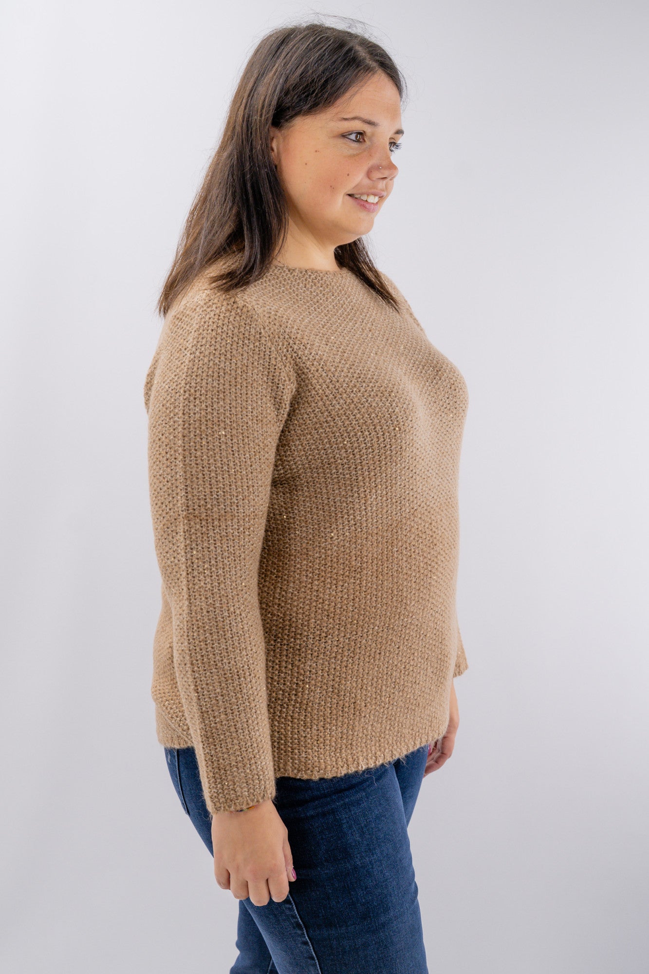 Maglione in tricot bouclé con punti luce