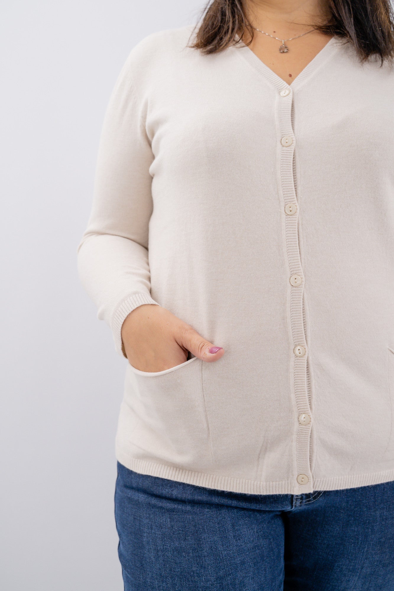 Cardigan over con tasche