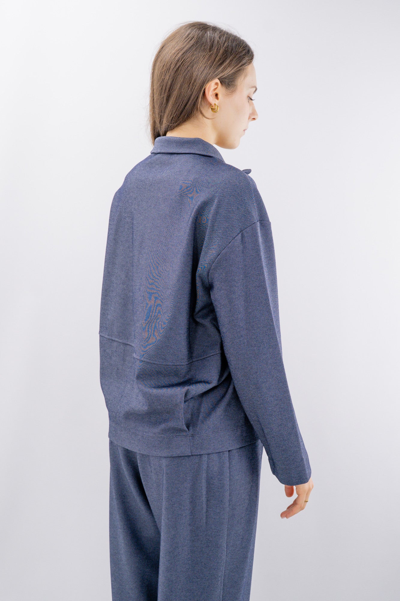 Giacca punto milano diagonale con zip