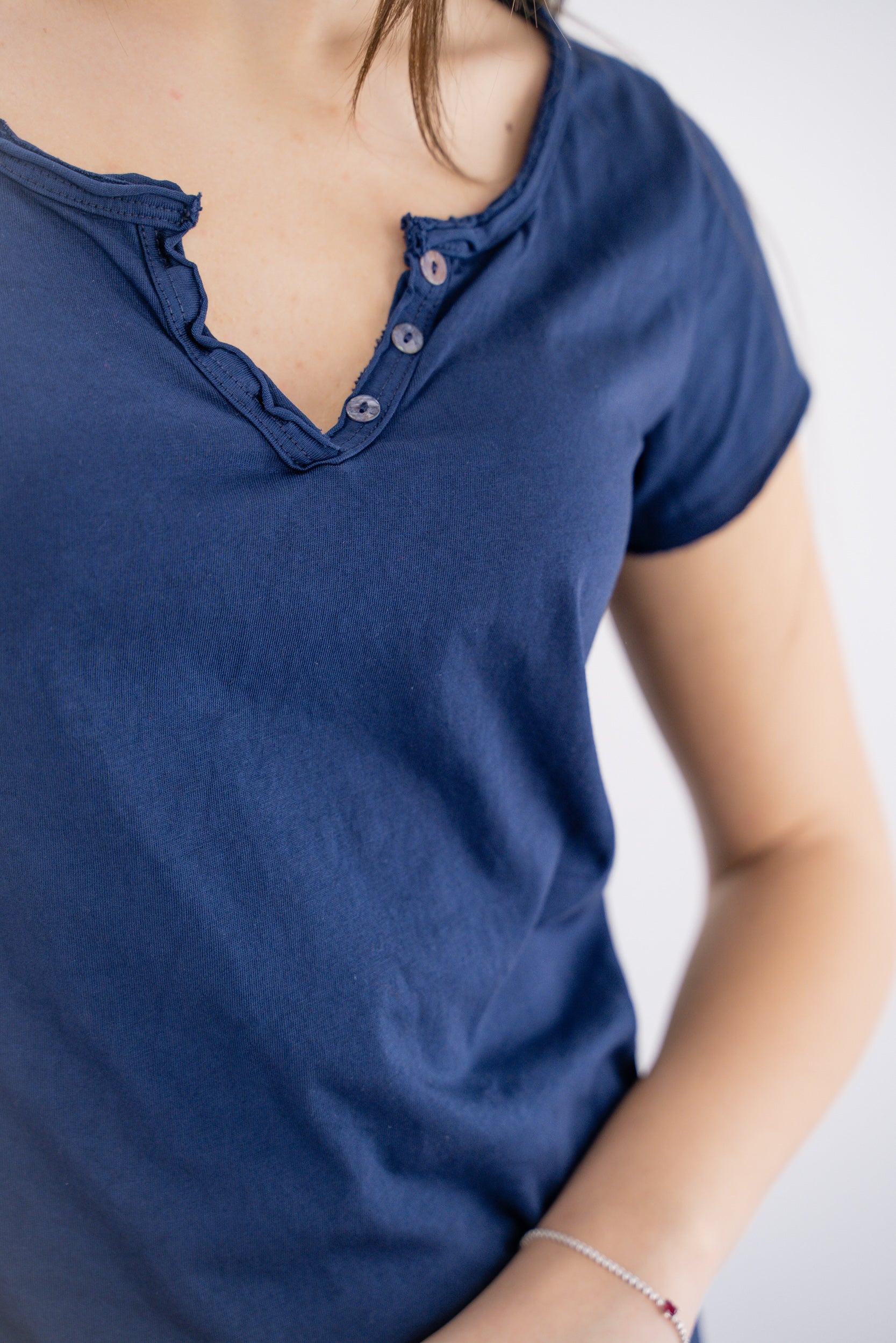 T-shirt Serafino in cotone