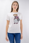 T-shirt stampa orsetto con strass