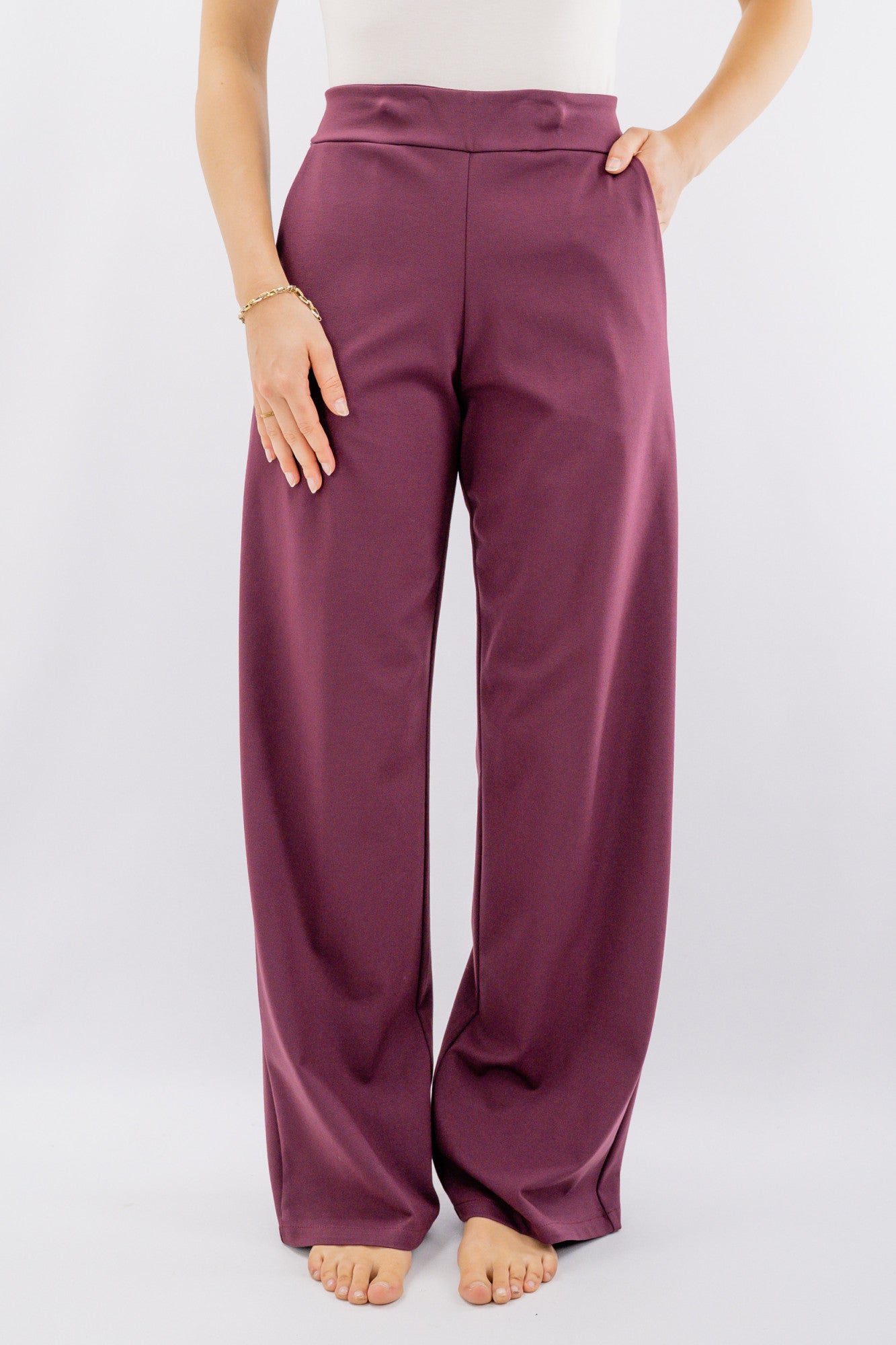 Pantalone palazzo in simil punto milano.