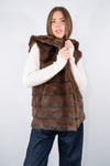 Gilet eco-pelliccia con cappuccio