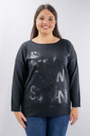 Maglia over con lettering laminato
