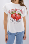 T-shirt dal taglio morbido con stampa fragole