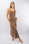 Slip dress in viscosa satinata